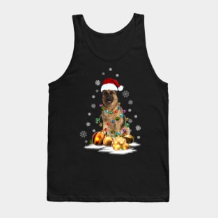 German Shepherd Christmas Light Dog Lovers Funny Gifts Tank Top